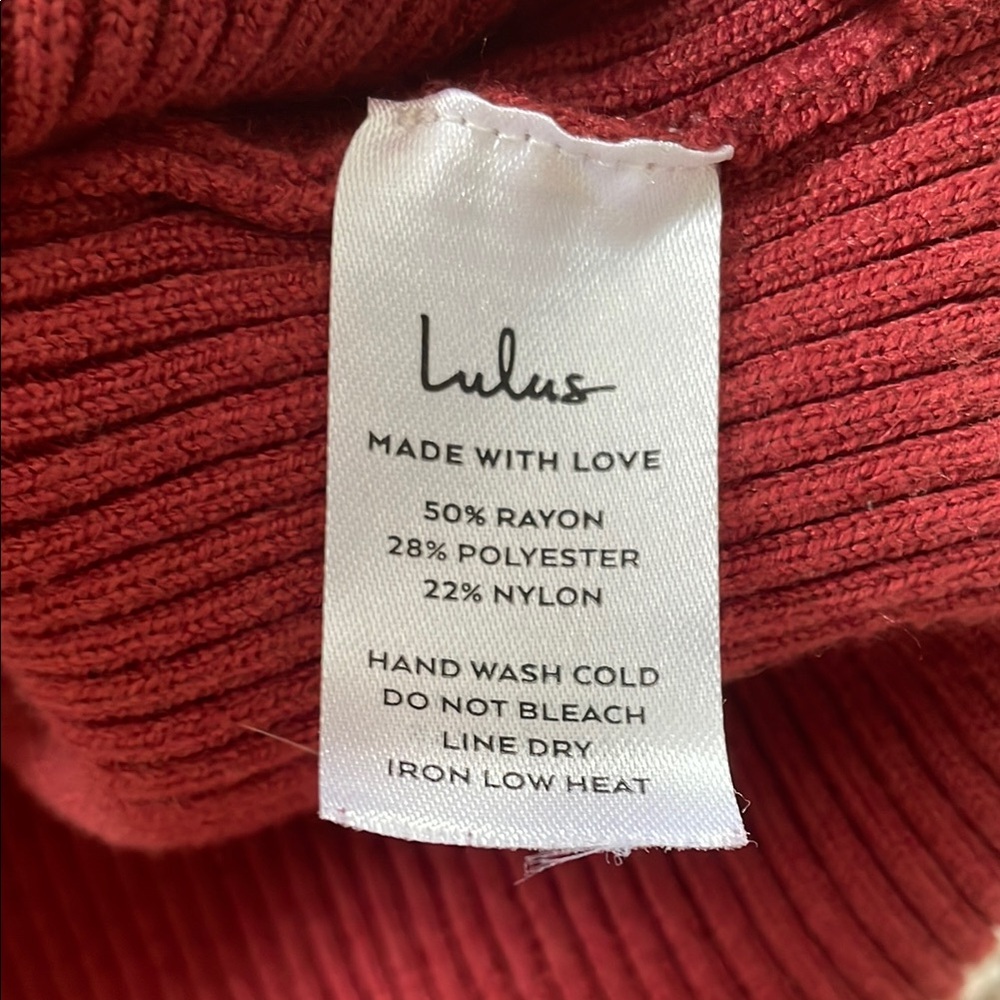 Red Ribbed Knit Sweater - Picture 3 of 3